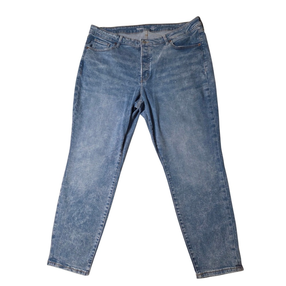 Old Navy High Rise OG Straight Light Wash Stretch Jeans 18 (40x28) Buttonfly